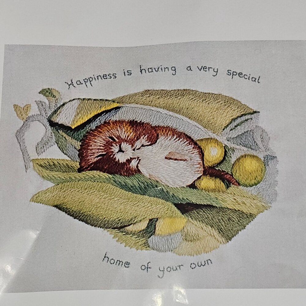 Beatrix Potter Timmy Willie In Pea Pod Crewel Embroidery Kit Erica Wilson 1972 - Picture 2 of 8